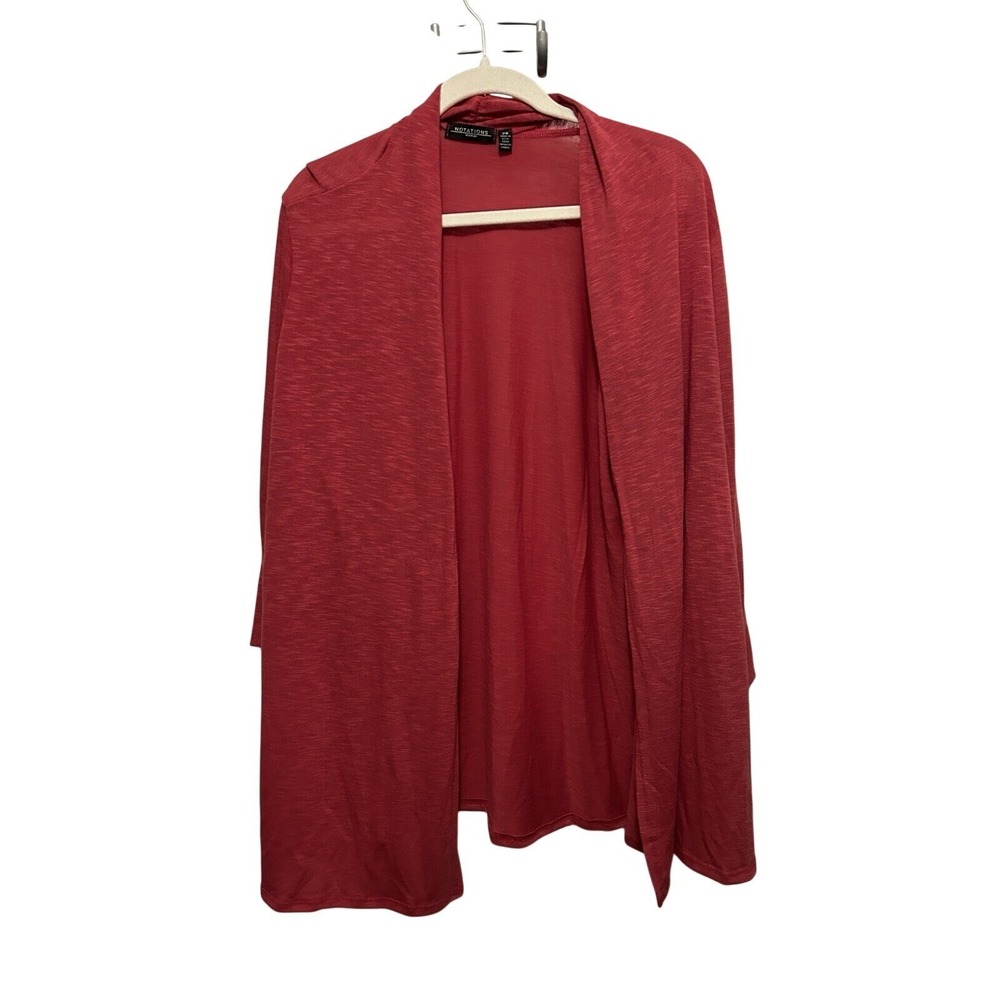 Notations Cardigan Womens 2X Hot Magenta Pink Open Front Drape Lightweight NWT